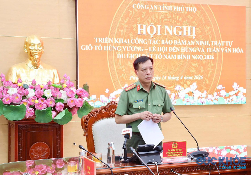 Đại tá Lâm Văn Vinh, Phó Giám đốc Công an tỉnh chủ trì nghị (ảnh: TL)