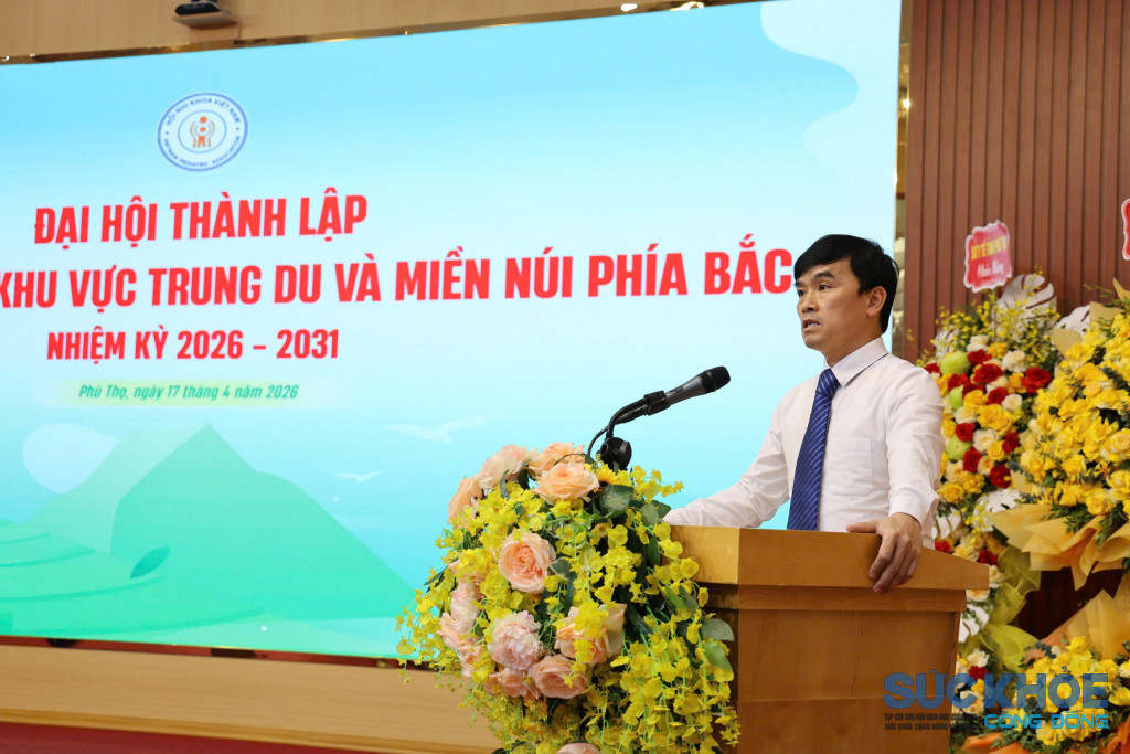 TS. Phạm Thái Hạ, Giám đốc Bệnh viện Sản Nhi phát biểu tại Đại hội (ảnh: ĐT)