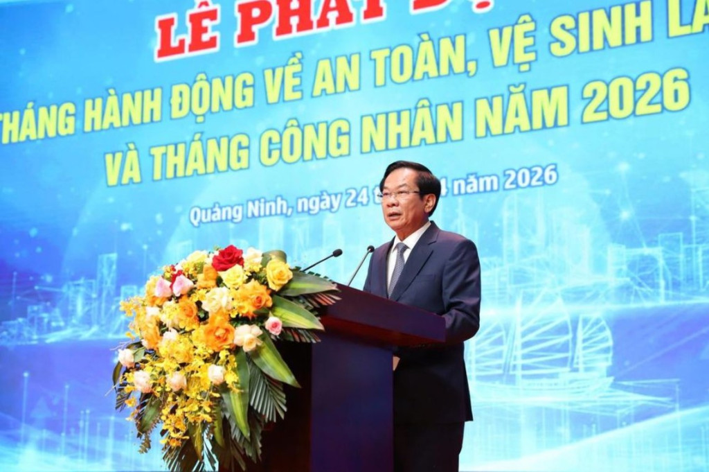 Ông Đỗ Thanh Bình, Ủy viên BCH Trung ương Đảng, Phó Trưởng Ban Tổ chức Trung ương, Bộ trưởng Bộ Nội vụ phát biểu tại sự kiện