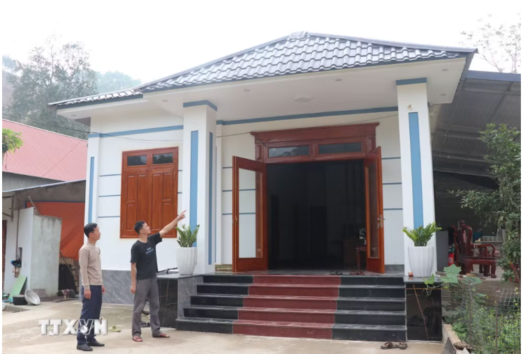 Ngôi nhà mới khang trang của gia đình anh Dương Hải Nam, dân tộc Dao, thôn Khuôn Điển, xã Tân Trào (Tuyên Quang). (Ảnh: Hoàng Hải/TTXVN)