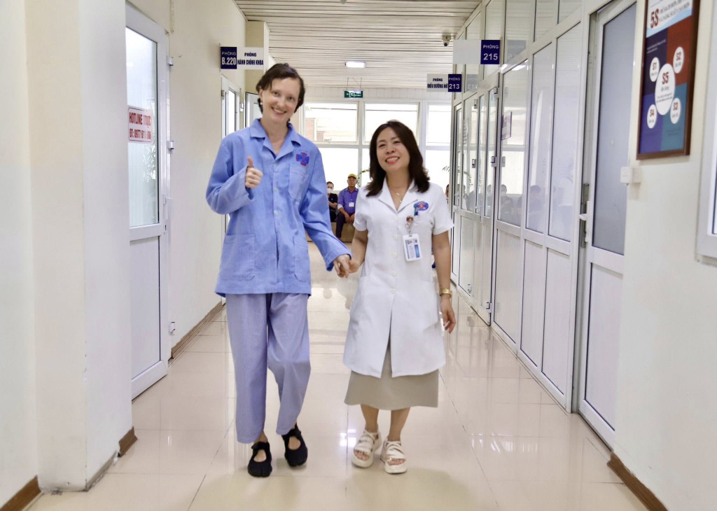 Bệnh nhân hồi phục tốt, đã phục hồi vận động (Ảnh: Bệnh viện K)