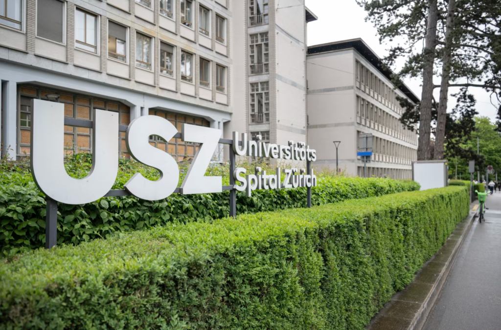 Bệnh viện Đại học Zurich, nơi đang điều trị cho một hành khách cũ trên tàu du lịch bị nhiễm hantavirus (Ảnh: Getty Images)