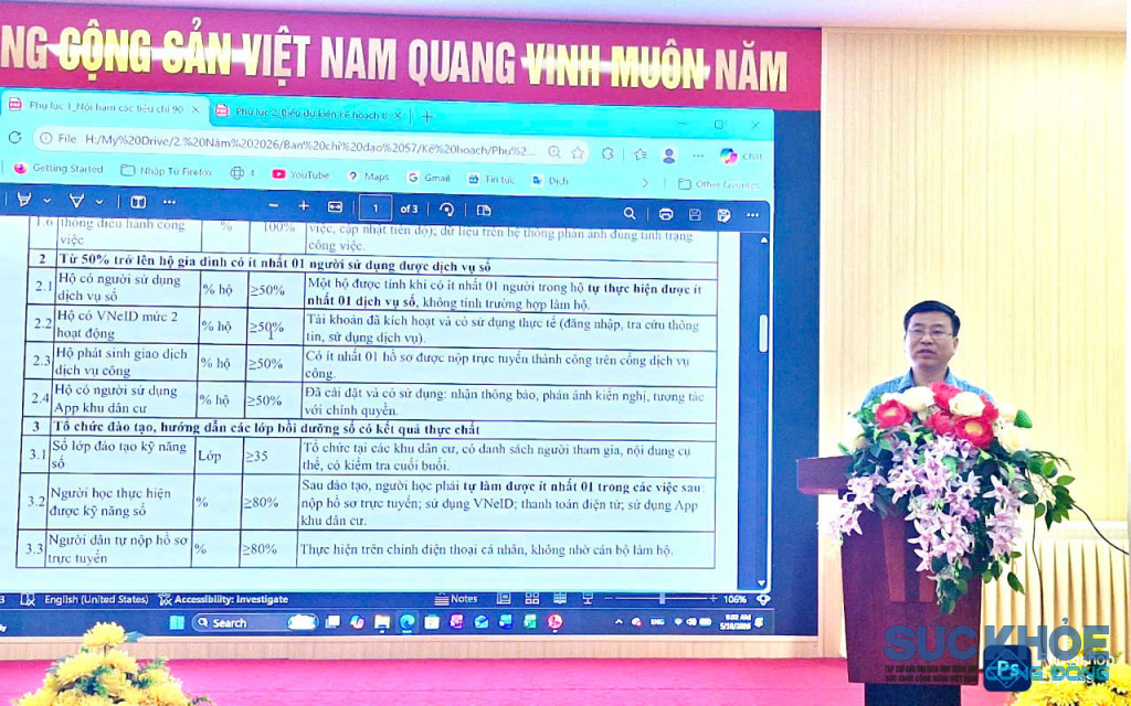 Ông Nguyễn Hoàng Nam, Chánh văn phòng Đảng ủy trình bày cụ thể nội hàm các chỉ tiêu (ảnh: ĐT)