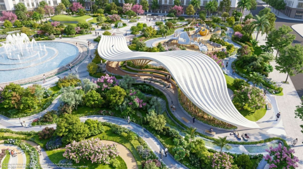 Công viên chủ đề “Sóng” sử dụng ngôn ngữ thiết kế đương đại để tôn vinh vẻ đẹp của biển cả 