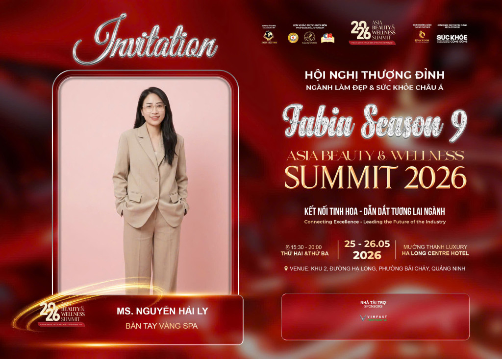 Ms. Nguyễn Hải Ly được vinh danh Bàn tay vàng Spa và Chăm sóc da tại FABIA Season 9 - Asia Beauty & Wellness Summit 2026 (Ảnh: BTC)