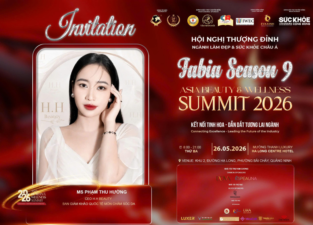 Ms. Phạm Thu Hường tại FABIA mùa 9, vinh danh hạng mục Ban giám khảo Quốc tế Bộ môn Chăm sóc da (Ảnh: BTC)