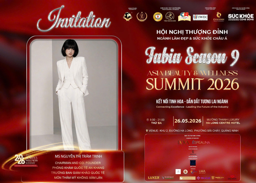 FABIA Season 9 vinh danh Ms. Nguyễn Thị Trâm Trinh trong vai trò Chairman & Co-Founder Phòng khám Quốc tế An Khang và Trưởng Ban Giám khảo quốc tế bộ môn Thẩm mỹ không xâm lấn (Ảnh: BTC)