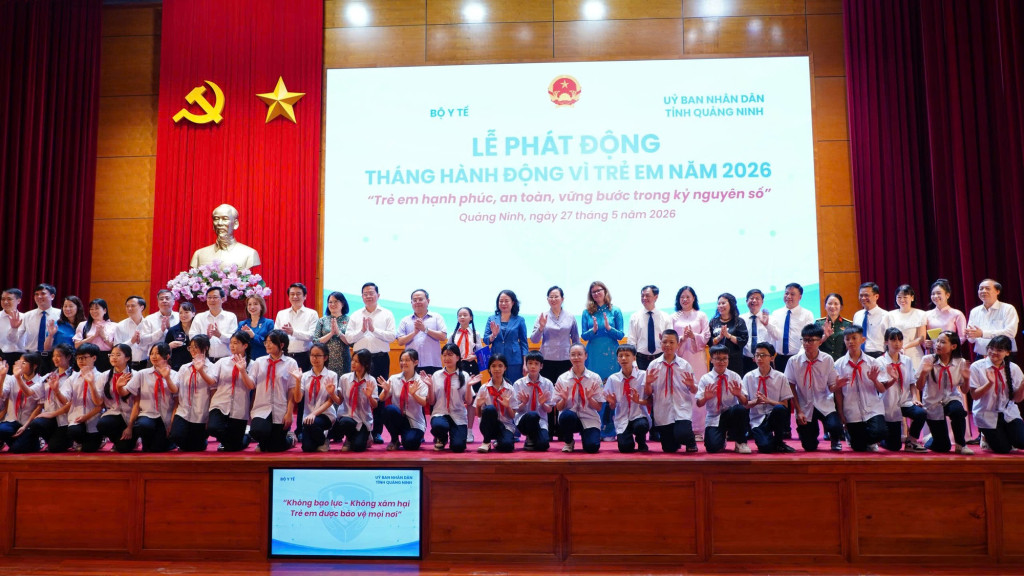 Đồng chí Võ Thị Ánh Xuân dự Lễ phát động Tháng Hành động Vì trẻ em năm 2026 (Ảnh: VGP)