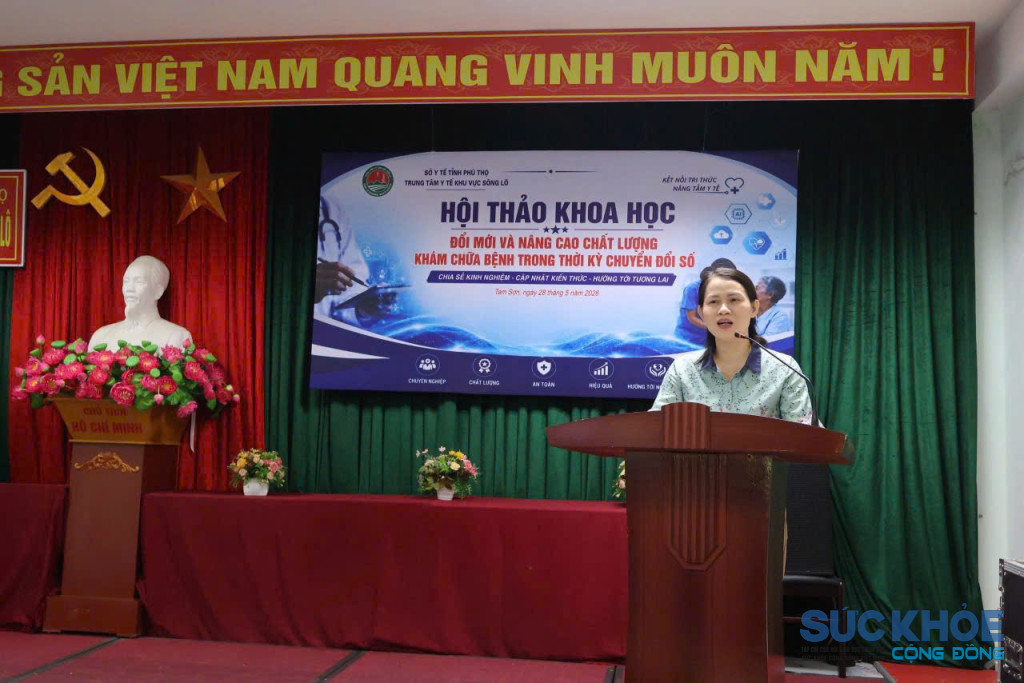Lãnh đạo sở Y tế phát biểu tại hội thảo khoa học (ảnh: Đình Thơm)