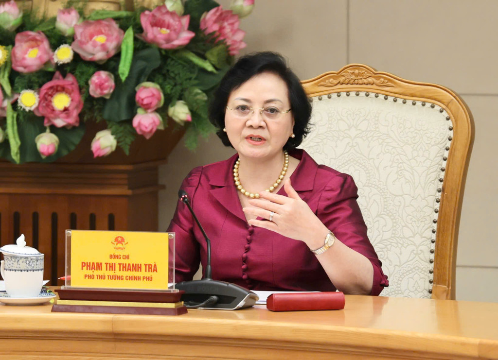 Phó Thủ tướng Phạm Thị Thanh Trà phát biểu tại cuộc họp (Ảnh: VGP/Thu Giang)