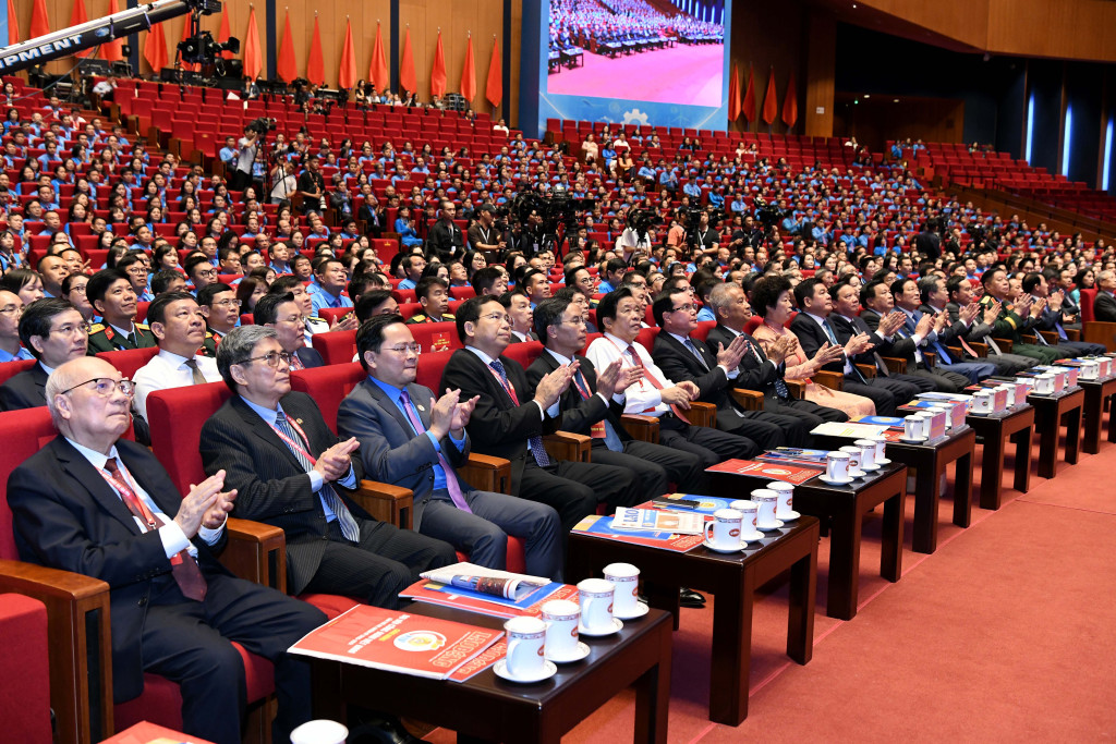 Các đại biểu dự Đại hội XIV Công đoàn Việt Nam (Ảnh: Lâm Hiển)