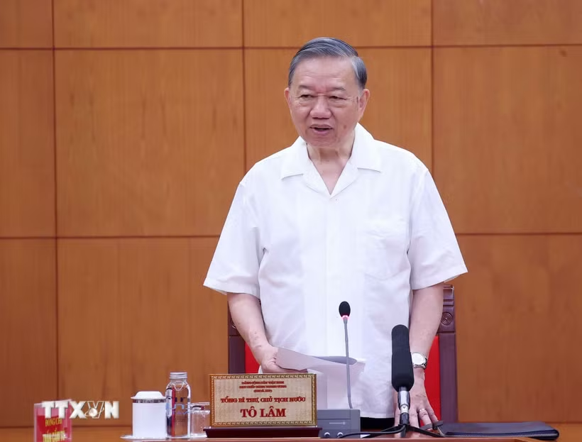 Tổng Bí thư, Chủ tịch nước Tô Lâm phát biểu chỉ đạo (Ảnh: TTXVN)