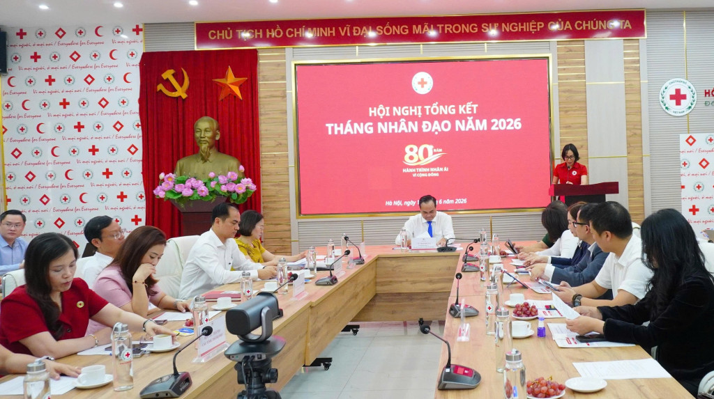 Trung ương Hội Chữ thập đỏ Việt Nam tổng kết Tháng Nhân đạo năm 2026 (Ảnh: VGP/Toàn Thắng)