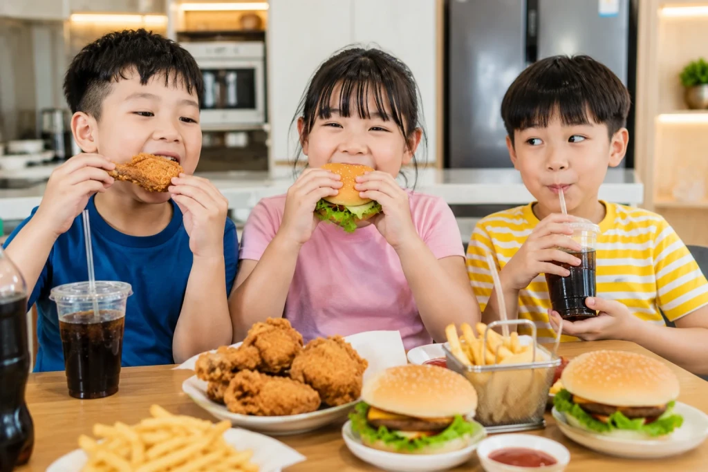 Mùa hè là thời điểm trẻ lười vận động và có xu hướng ăn nhiều đồ ăn vặt (Ảnh: Sưu tầm)
