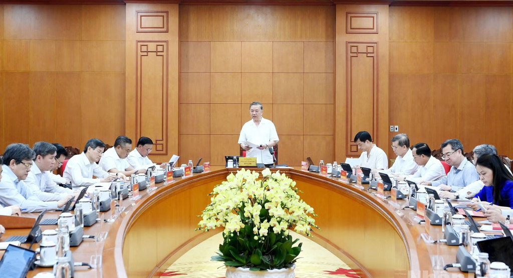 Tổng Bí thư, Chủ tịch nước Tô Lâm phát biểu tại cuộc làm việc (Ảnh: Đăng Khoa)