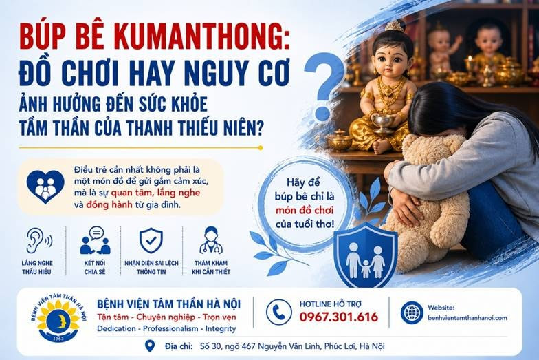 Nhiều thanh thiếu niên tìm đến Kumanthong như một hình thức gắn bó đặc biệt khi các em cảm thấy cô đơn, áp lực hoặc thiếu người chia sẻ. Ảnh minh họa