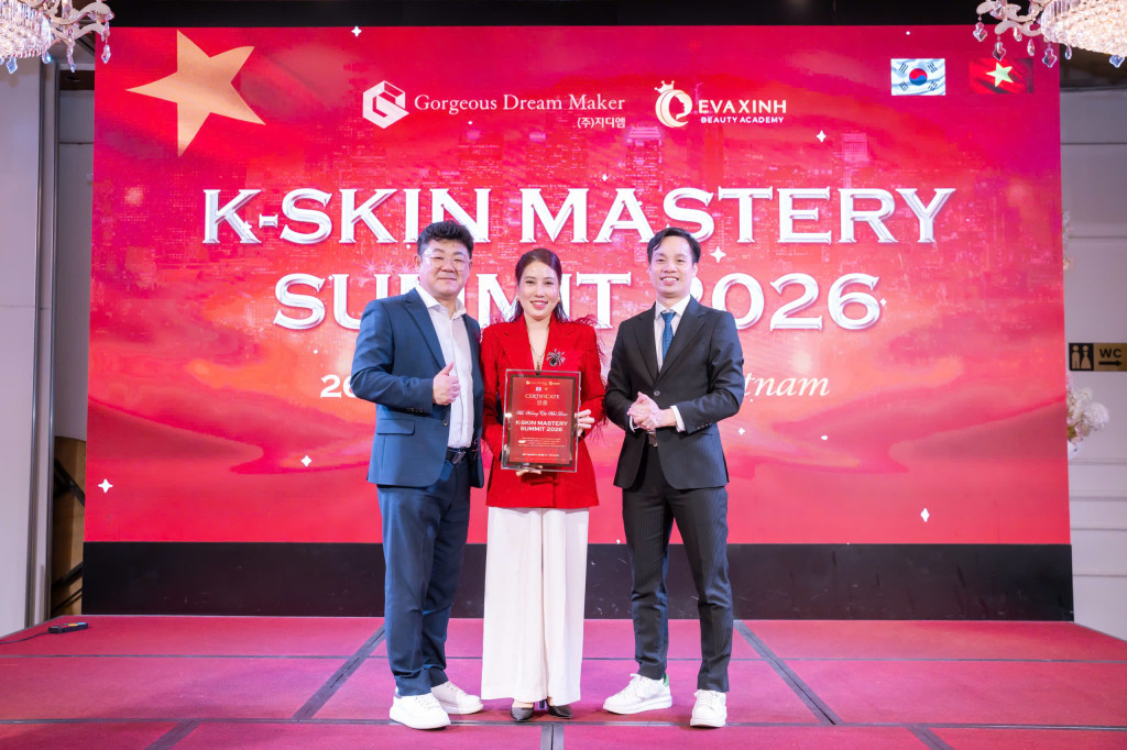 Ms. Loan Hoàng ghi dấu tại K-Skin Mastery Summit 2026 – một nhịp kết nối chuyên môn giữa Việt Nam và Hàn Quốc (Ảnh: BTC)