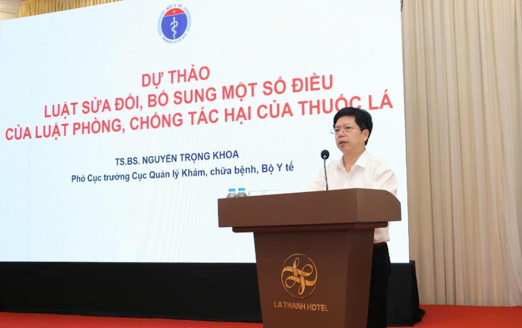 TS.BS Nguyễn Trọng Khoa, Phó Cục trưởng Cục Quản lý Khám, chữa bệnh phát biểu tại sự kiện (Ảnh: Bộ Y tế)