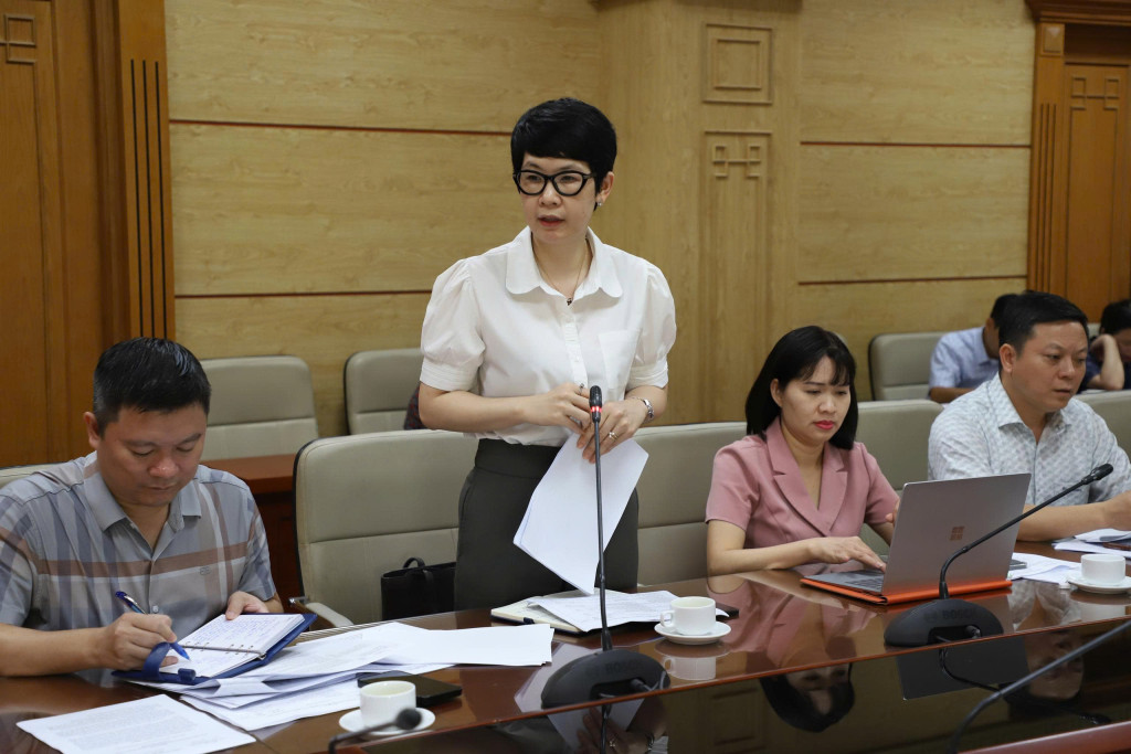 Đại diện lãnh đạo Cục Bảo trợ xã hội báo cáo tại cuộc họp (Ảnh: Bộ Y tế)