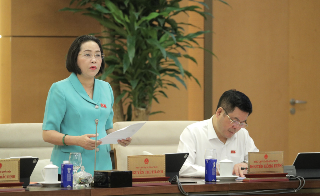 Phó Chủ tịch Quốc hội Nguyễn Thị Thanh phát biểu (Ảnh: Vũ Hiếu)