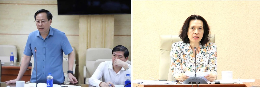 Thứ trưởng Lê Đức Luận và Thứ trưởng Nguyễn Thị Liên Hương phát biểu (Ảnh: Bộ Y tế)