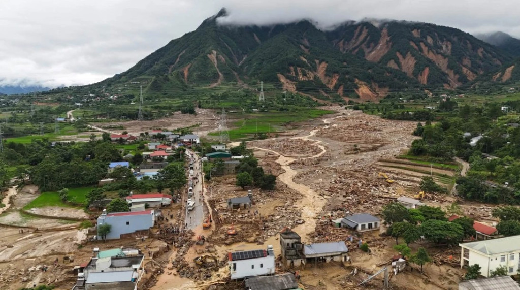 Khu vực đội 11, xã Mường Than sau trận lũ quét sáng 17-7 (Ảnh: Xã Mường Than)