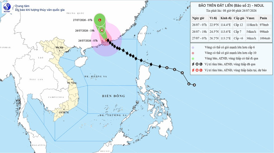 (Ảnh: Trung tâm Dự báo khí tượng thuỷ văn Quốc gia)