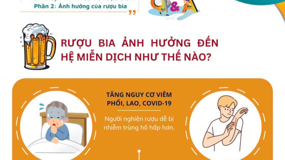 Infographic: Ảnh hưởng của rượu bia đến sức khỏe