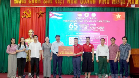 Hội Chữ thập đỏ tỉnh Tuyên Quang tiếp nhận trên 120 triệu đồng ủng hộ Nhân dân Cuba