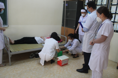 Thanh Hóa: Diễn tập "điều tra xử lý ngộ độc thực phẩm bếp ăn tập thể trường học"