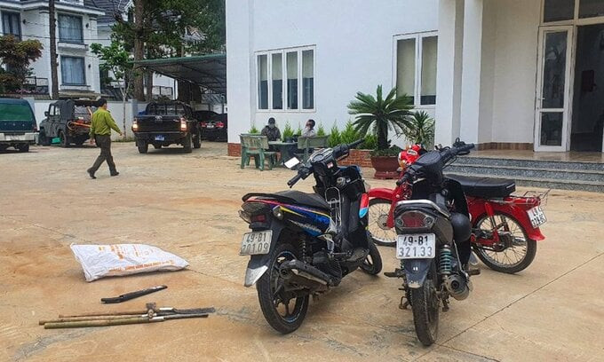 Bắt quả tang 5 đối tượng chặt phá rừng phòng hộ tại Lâm Đồng