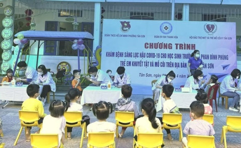 Thanh Hóa: Phường Tân Sơn khám sàng lọc hậu COVID-19 cho học sinh mầm non