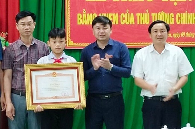 Thủ tướng Chính phủ tặng Bằng khen cho em học sinh ở Hà Tĩnh dũng cảm cứu 2 em nhỏ đuối nước