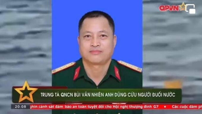 Trung tá quân nhân hy sinh khi cứu người đuối nước