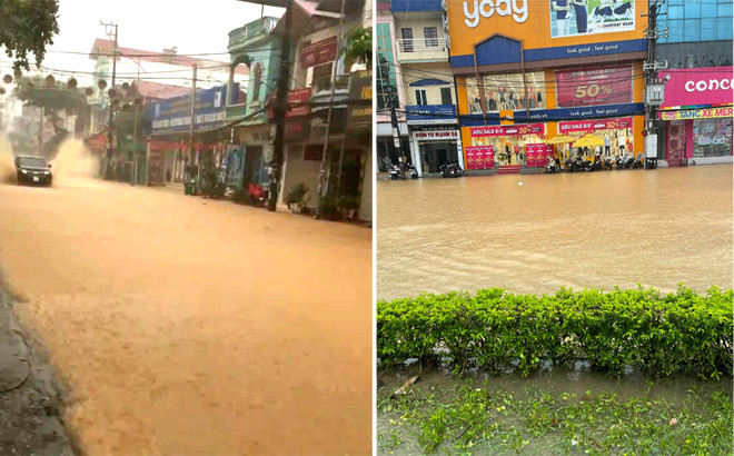 Yên Bái: Mưa lớn dồn dập nhiều giờ kèm dông lốc gây ngập, sạt nhiều nơi