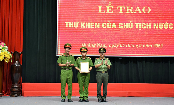 Quảng Nam tổ chức Lễ trao Thư khen của Chủ tịch nước Nguyễn Xuân Phúc cho Phòng Cảnh sát phòng cháy chữa cháy và cứu nạn, cứu hộ