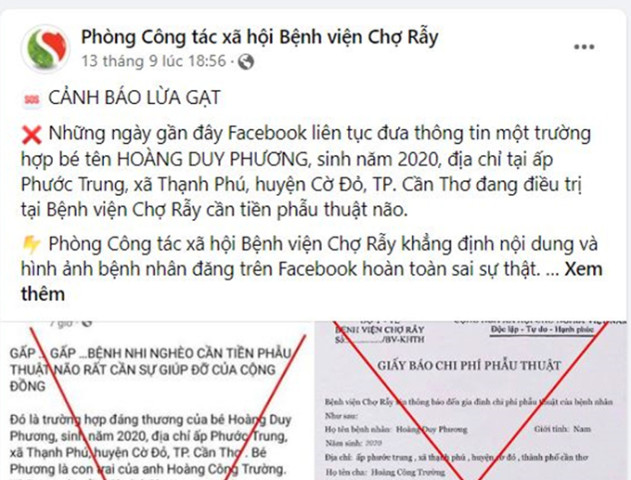 TP. HCM: Bệnh viện Chợ Rẫy tiếp tục cảnh báo người dân cần thận trọng trước lời kêu gọi ủng hộ bệnh nhân nghèo