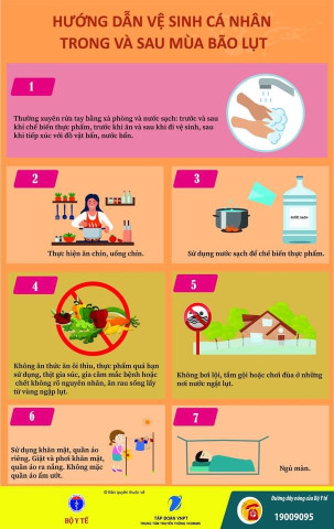 Hướng dẫn xử lý nước, vệ sinh cá nhân và vệ sinh môi trường trong và sau mùa bão lũ