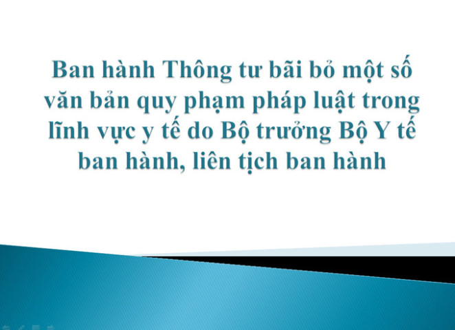 Bộ Y tế bãi bỏ 5 văn bản quy phạm pháp luật
