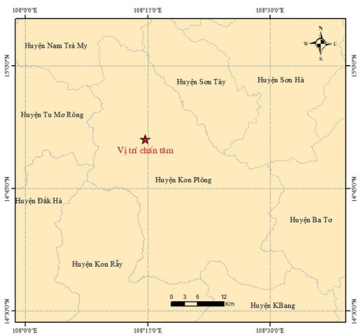 Kon Tum: Liên tiếp xảy ra 4 trận động đất tại huyện Kon Plông