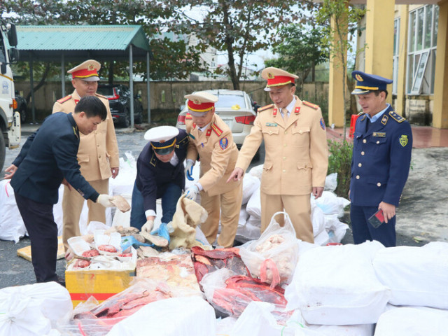 Hà Tĩnh phát hiện và tạm giữ gần 1.000 kg thực phẩm đông lạnh không rõ nguồn gốc xuất xứ