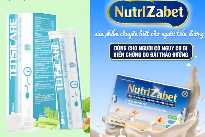 Cảnh báo Thực phẩm bảo vệ sức khỏe Nutrizabet và Tensicare vi phạm quảng cáo