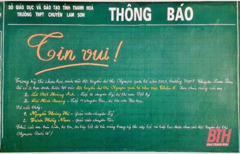 Thanh Hóa: Có 2 học sinh dự thi Olympic Quốc tế khu vực châu Á - Thái Bình Dương
