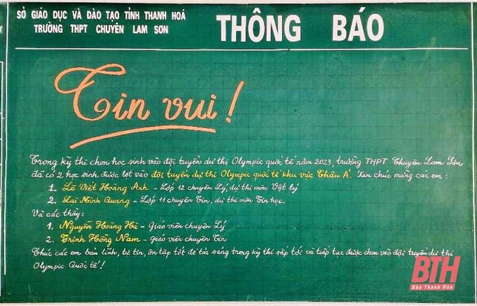 Thanh Hóa: Có 2 học sinh dự thi Olympic Quốc tế khu vực châu Á - Thái Bình Dương