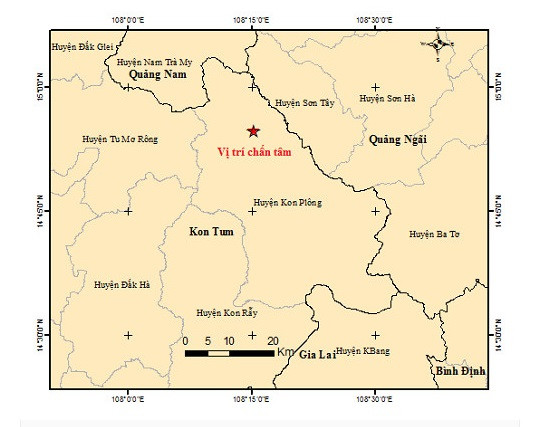 Kon Tum liên tiếp xảy ra 7 trận động đất tại huyện Kon Plông