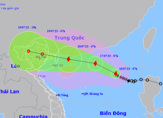 Dự báo bão số 1 ảnh hưởng trực tiếp đến đất liền Việt Nam vào khoảng chiều và đêm ngày 18/7
