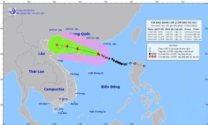 Thanh Hóa ban hành công điện về việc tập trung ứng phó với bão số 1