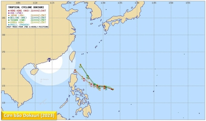 Bão Doksuri ít khả năng đi vào Biển Đông