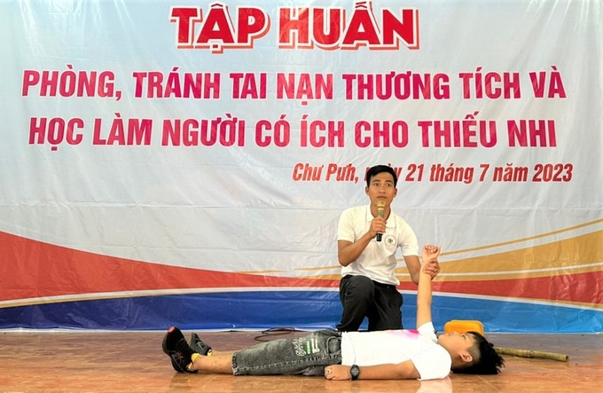 Gia Lai: Huyện Chư Pưh tập huấn kỹ năng phòng, tránh tai nạn thương tích cho 80 em thiếu nhi