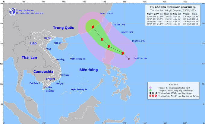 Tin bão trên biển Đông - Cơn bão số 2 năm 2023 DOKSURI